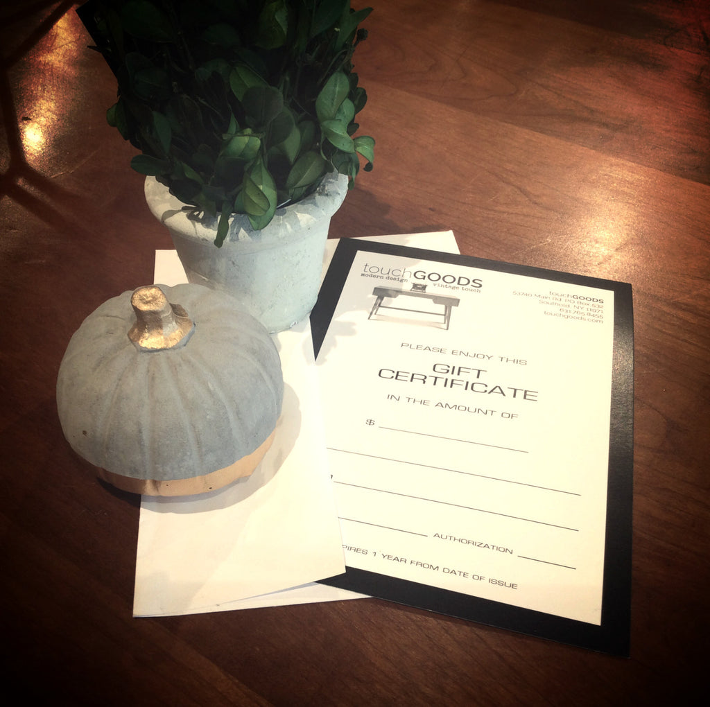 touchGOODS gift certificate | touchGOODS