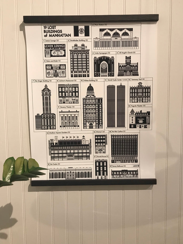 Manhattan Lost Buildings 17x22" Art Print by Raymond Biesinger | touchGOODS