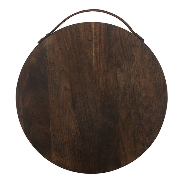 Rustic Walnut Round Serving Board - touchGOODS