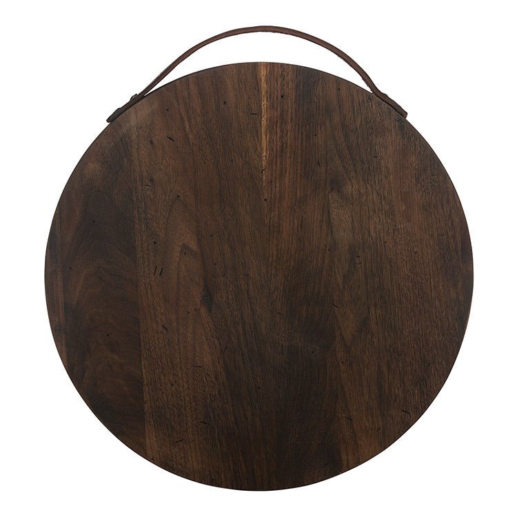 Rustic Walnut Round Serving Board - touchGOODS