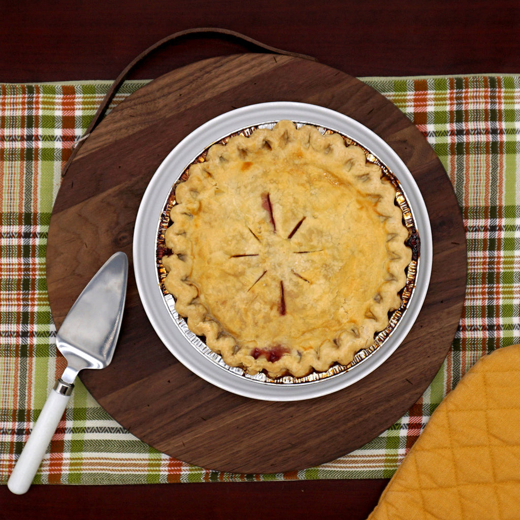 Rustic Walnut Round Serving Board - touchGOODS