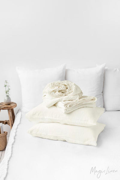 IVORY LINEN SHEET SET (4 PCS) - touchGOODS