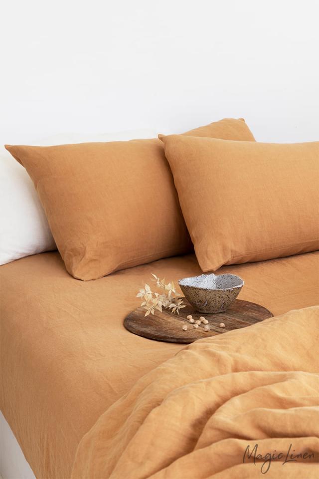 TAN LINEN PILLOWCASE - touchGOODS