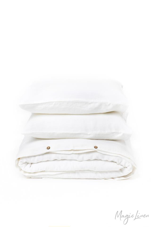 WHITE LINEN DUVET COVER SET (3 PCS) - touchGOODS