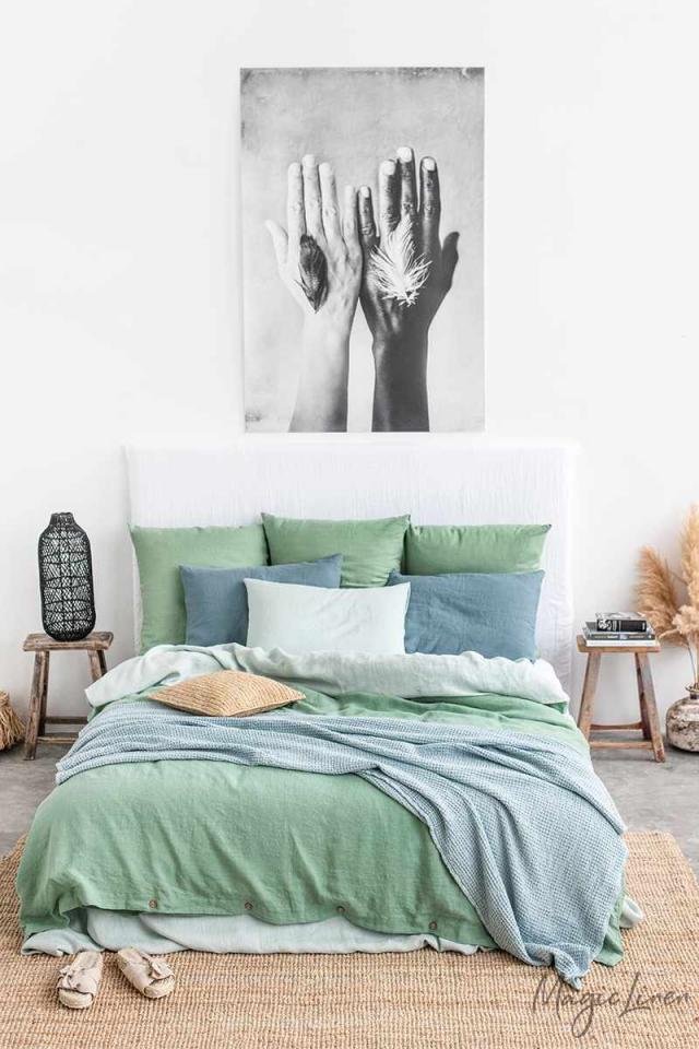 MATCHA GREEN LINEN PILLOWCASE - touchGOODS
