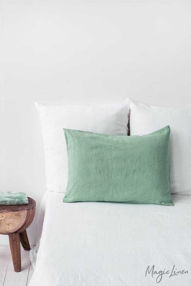 MATCHA GREEN LINEN PILLOWCASE - touchGOODS