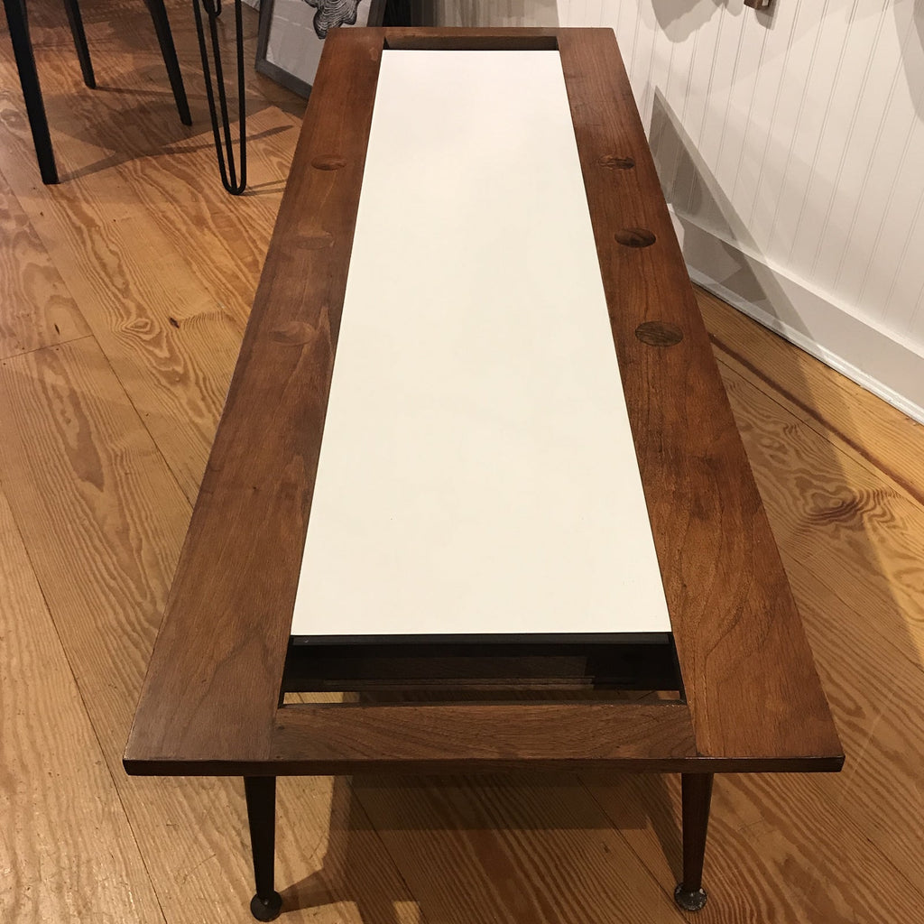 Mid-Century Modern Walnut and White Laminate Coffee Table | touchGOODS