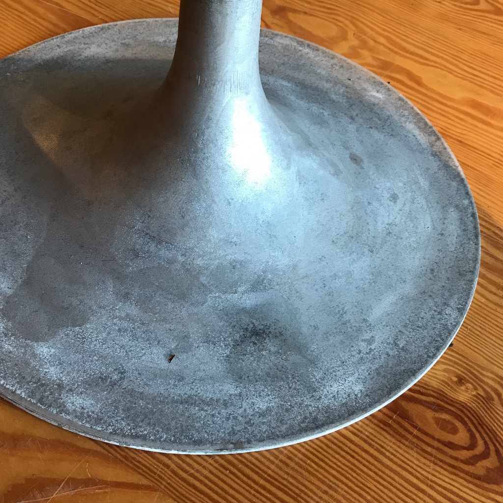 Round Cherry Pedestal Dining Table With Vintage Burke Tulip Base | touchGOODS