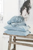 BLUE MELANGE LINEN SHEET SET (4 PCS) - touchGOODS