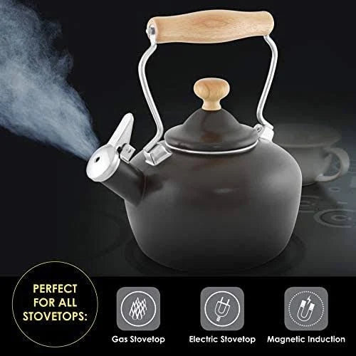 Matte Black Carinawood Tea Kettle (1.8 QT) - touchGOODS