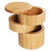 Triple Bamboo Salt Box with Magnetic Swivel Lids - touchGOODS