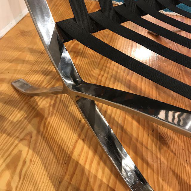 Vintage Barcelona Style Leather Chair, After Mies Van Der Rohe | touchGOODS