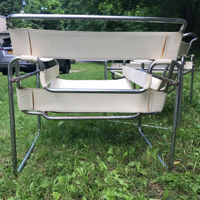 Vintage Mid-Century Modern Wassily Chrome & Leather Chairs - A Pair | touchGOODS