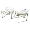 Vintage Mid-Century Modern Wassily Chrome & Leather Chairs - A Pair | touchGOODS