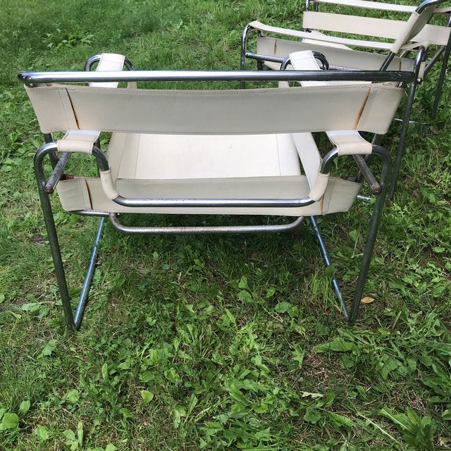 Vintage Mid-Century Modern Wassily Chrome & Leather Chairs - A Pair | touchGOODS
