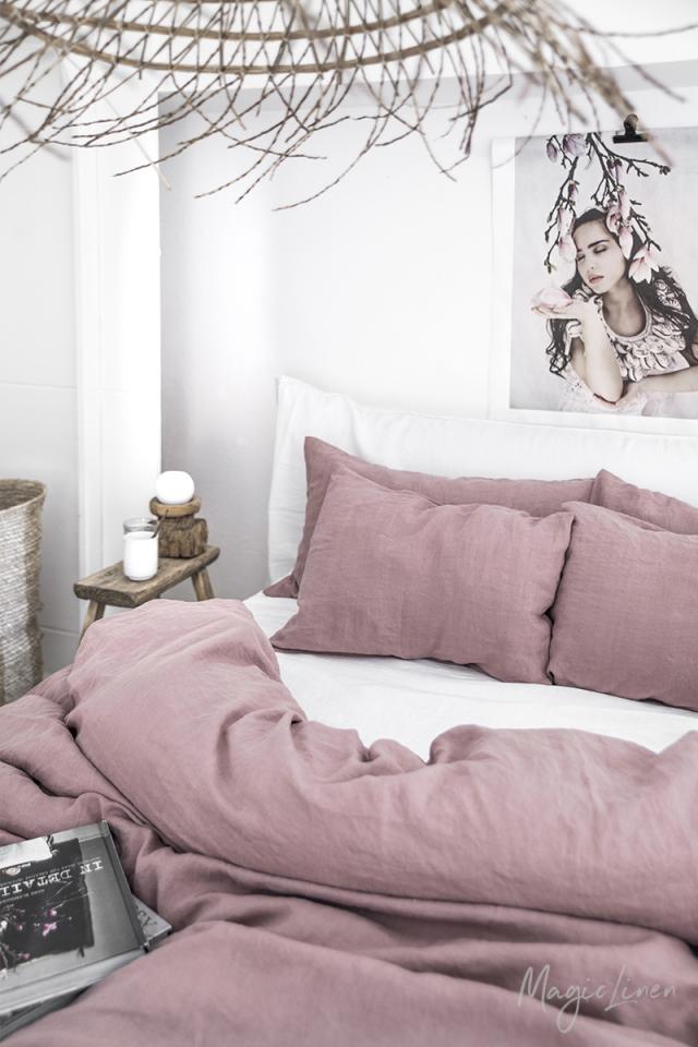 WOODROSE LINEN SHEET SET (4 PCS) - touchGOODS